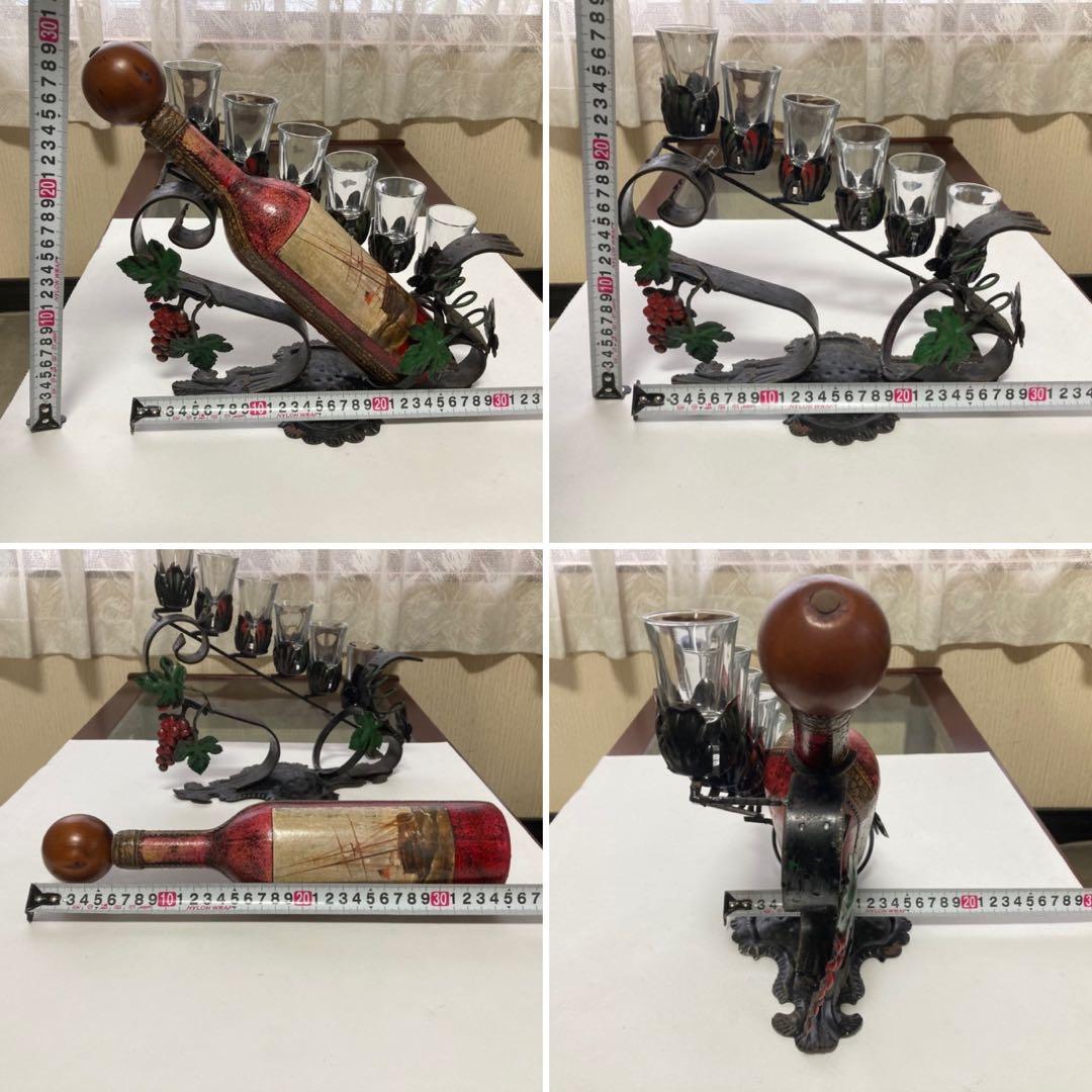 イタリア製 ワインホルダー スタンド ラック 葡萄柄 置物 オブジェ レトロ