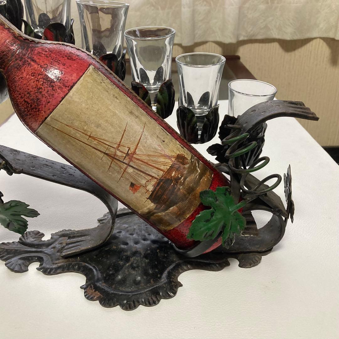 イタリア製 ワインホルダー スタンド ラック 葡萄柄 置物 オブジェ レトロ