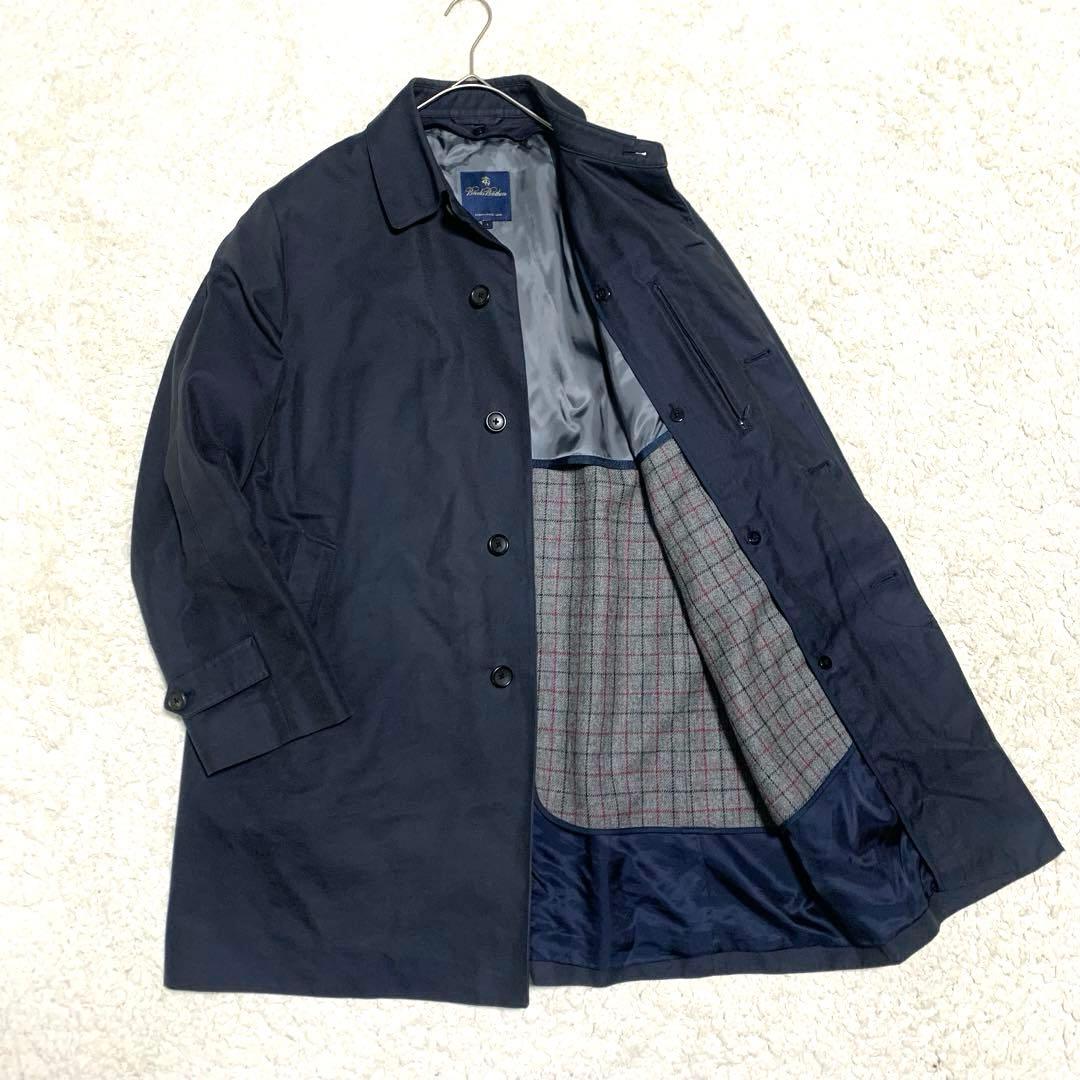 ブルックスブラザーズ ステンカラーコート 比翼 ライナー付き 紺