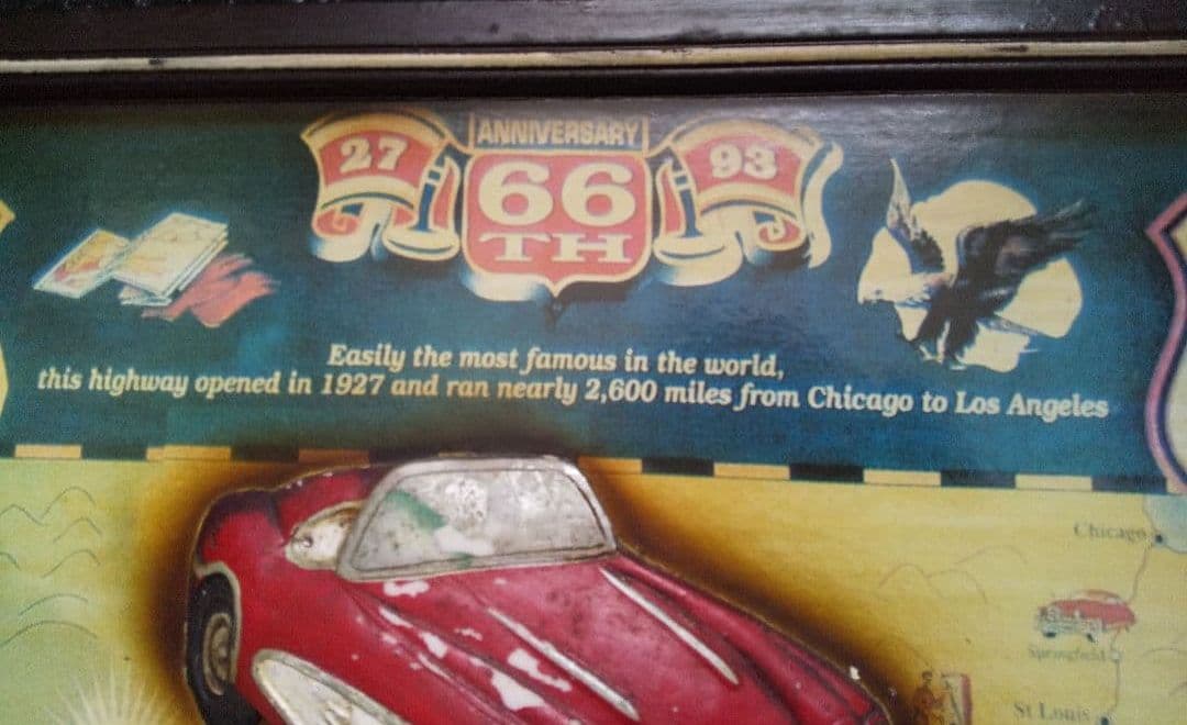 アメリカン雑貨ルート66 ウッドパネルポスターレリーフ レトロ、アンティーク