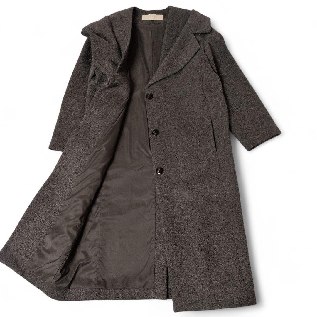 ルシェルブルー　ウールビーバーロングコート　チェスター　ダブルカラー　大きめ