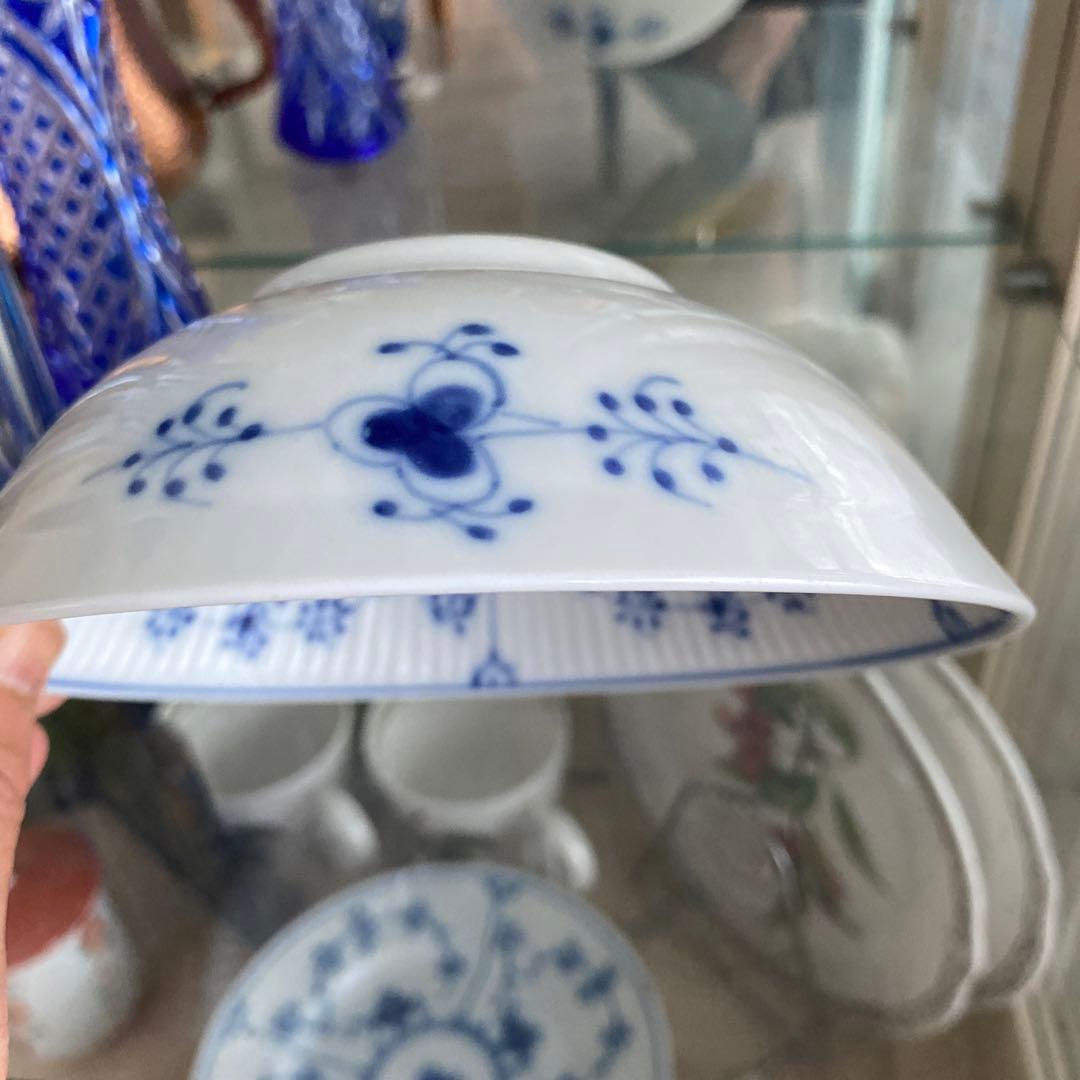 美品◾️ロイヤルコペンハーゲンサラダボールプレートブルーフルーテッド