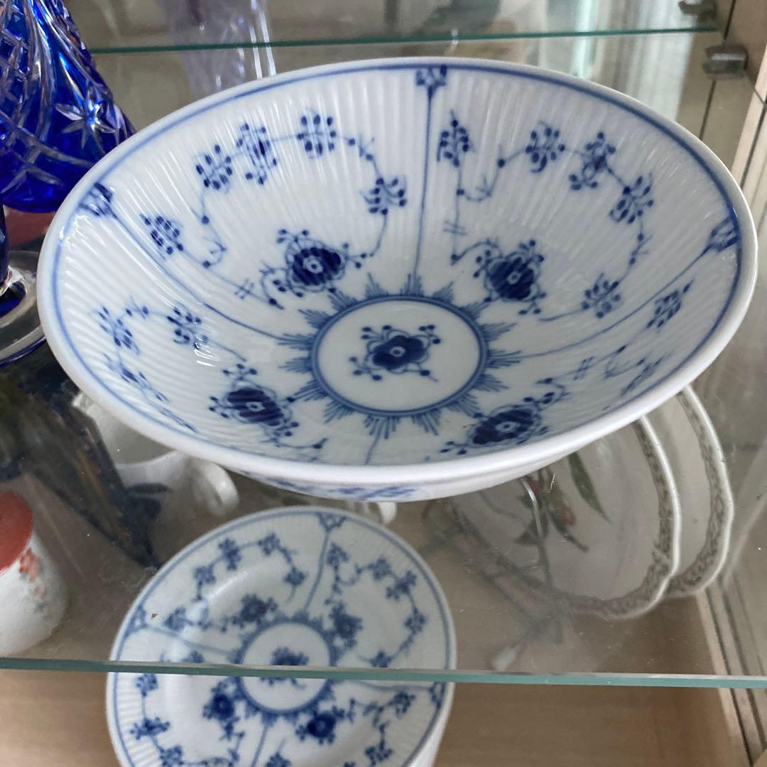 美品◾️ロイヤルコペンハーゲンサラダボールプレートブルーフルーテッド