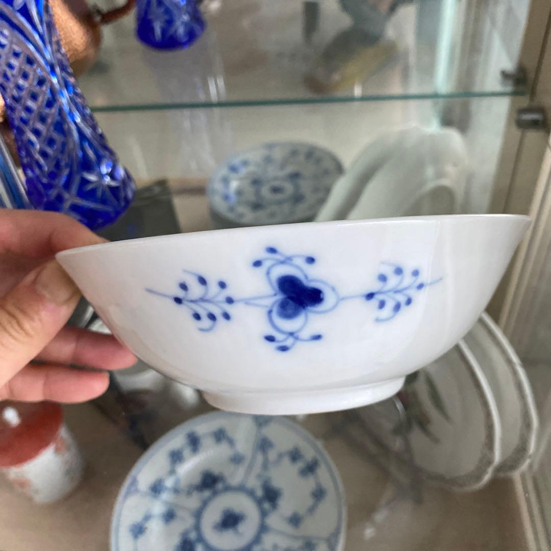 美品◾️ロイヤルコペンハーゲンサラダボールプレートブルーフルーテッド