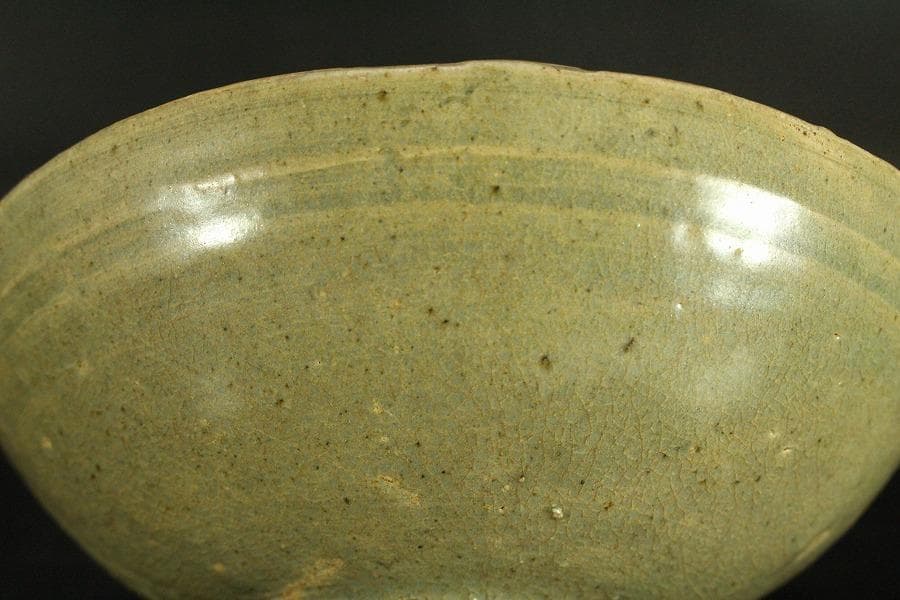 高麗青磁 花象嵌 碗 李朝(ZE529)