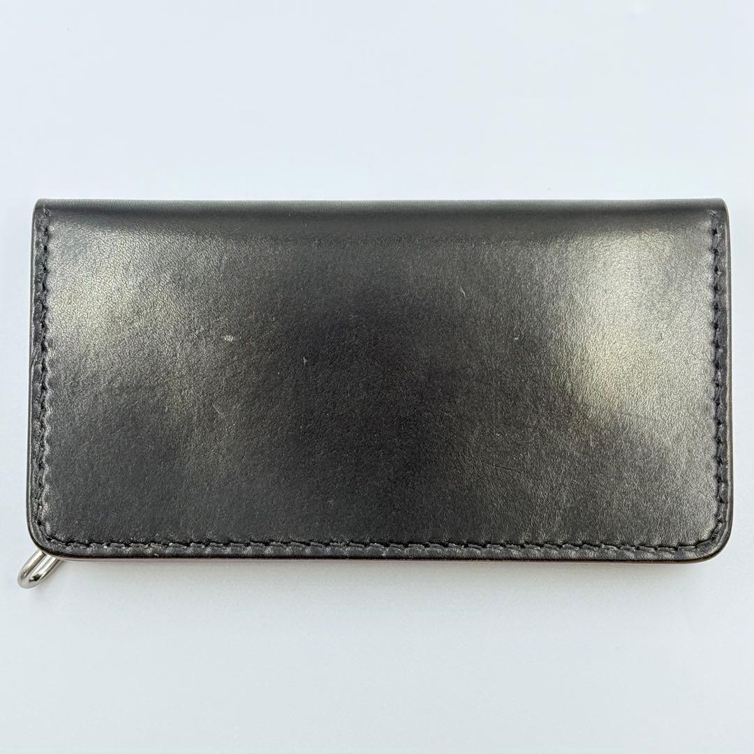 トラッカーウォレット(ブラック)タロンジッパー　サドルレザー　真鍮ニッケル