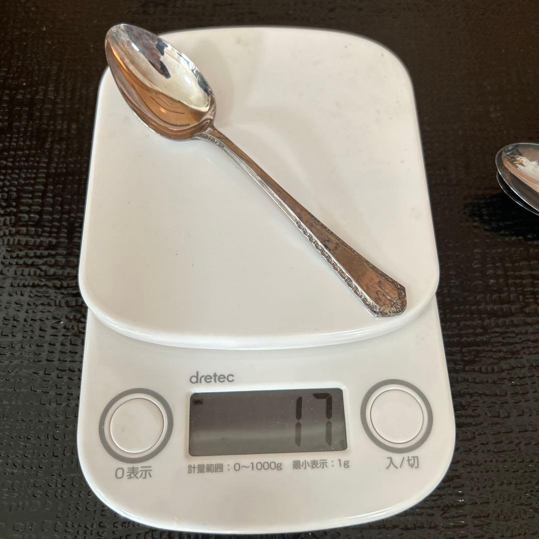 新品◆①尚美堂　純銀製スプーン 6本セット　昭和レトロ