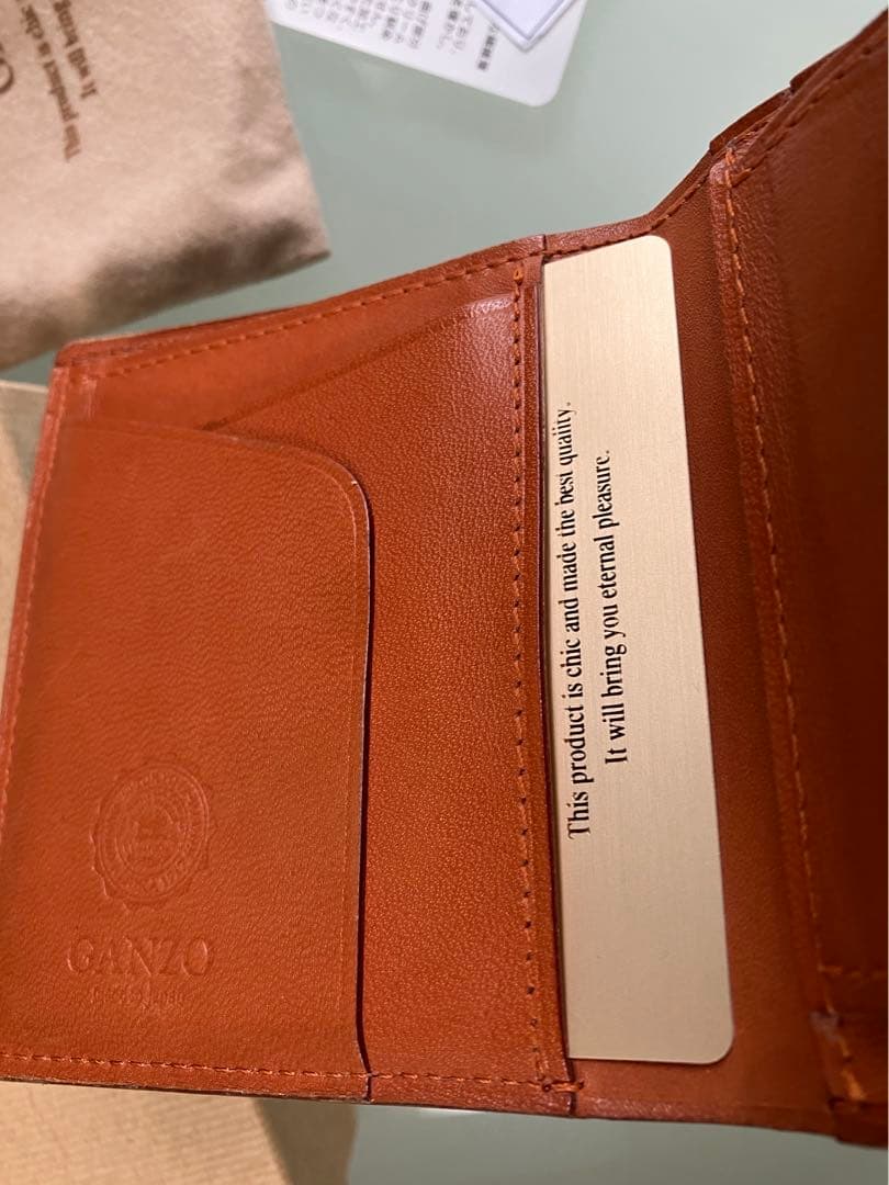 GANZO ガンゾ　コードバン　ミニ財布　ネイビー　二つ折り財布