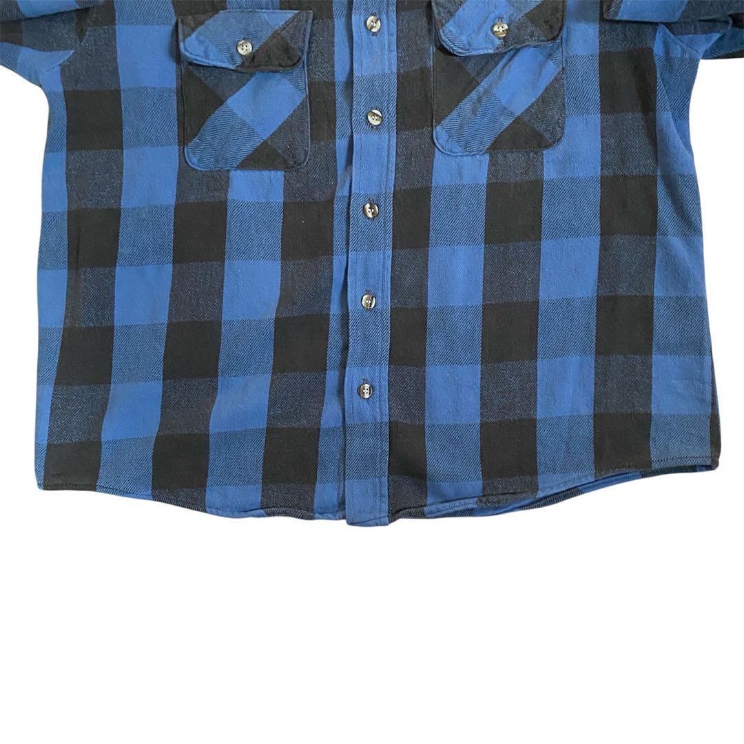 122　FIVE BROTHER 90's ヘビーネル　青　黒　L