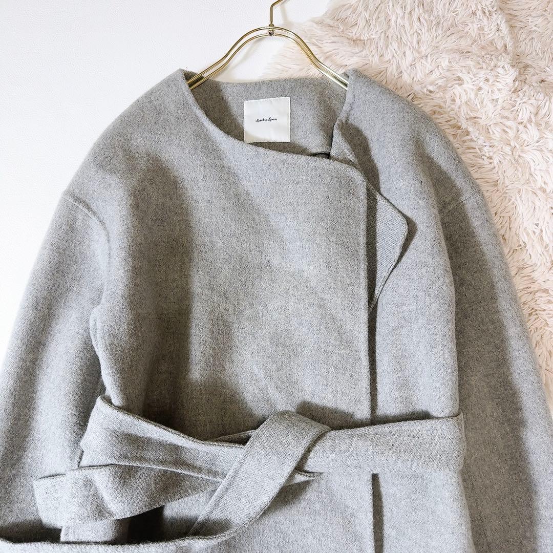 極美品ꕥスピックアンドスパン 北川景子さん 完売 ビーバーフォールドラペルコート