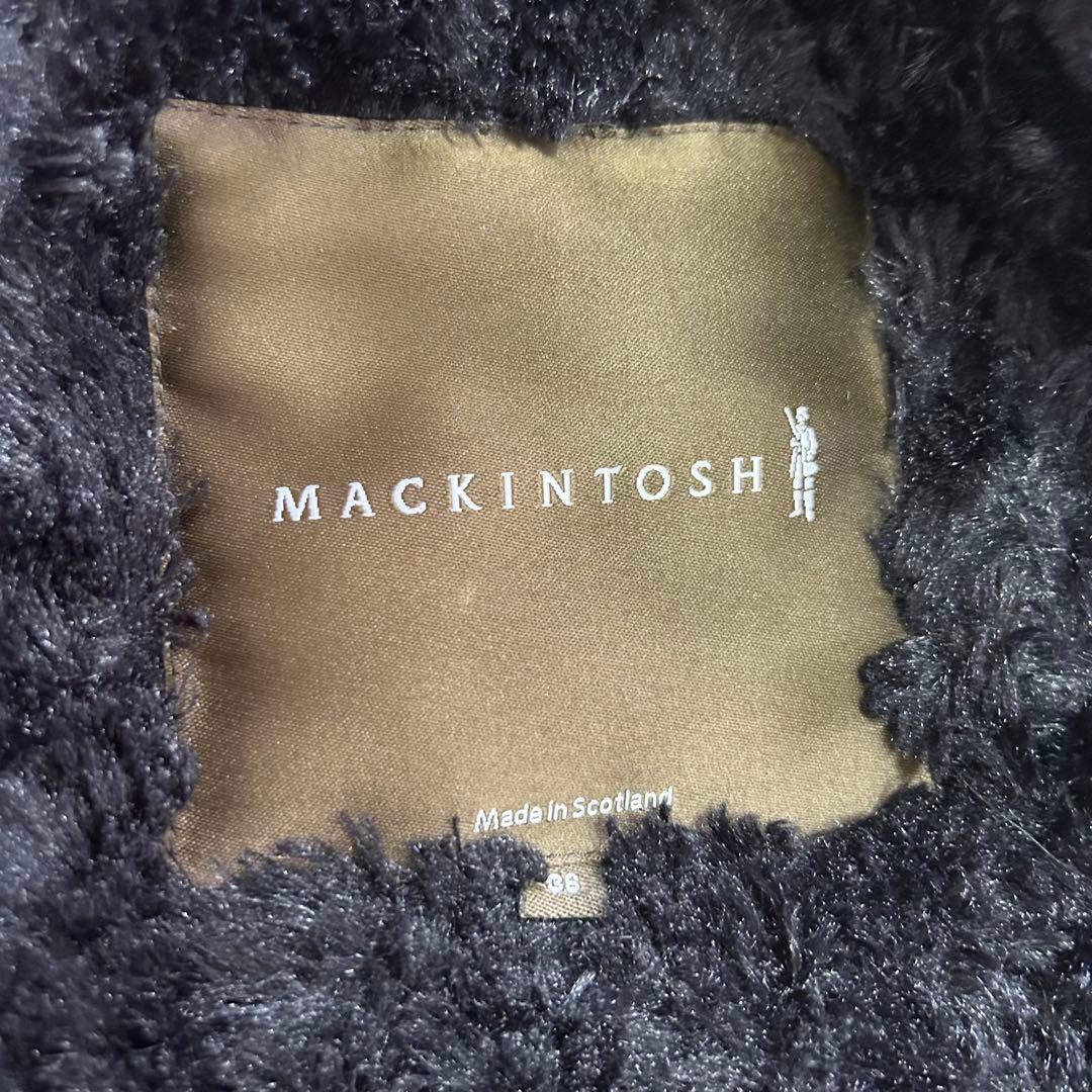 【美品】◆マッキントッシュ◆英国製 キルティングコート 裏地ボア 黒36