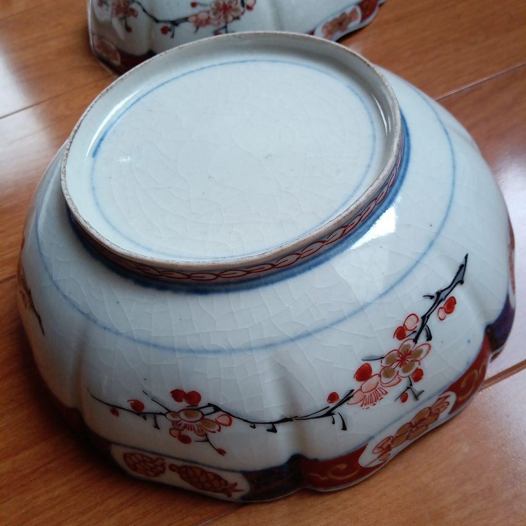 古伊万里　金彩鳳凰、花　２枚セット皿