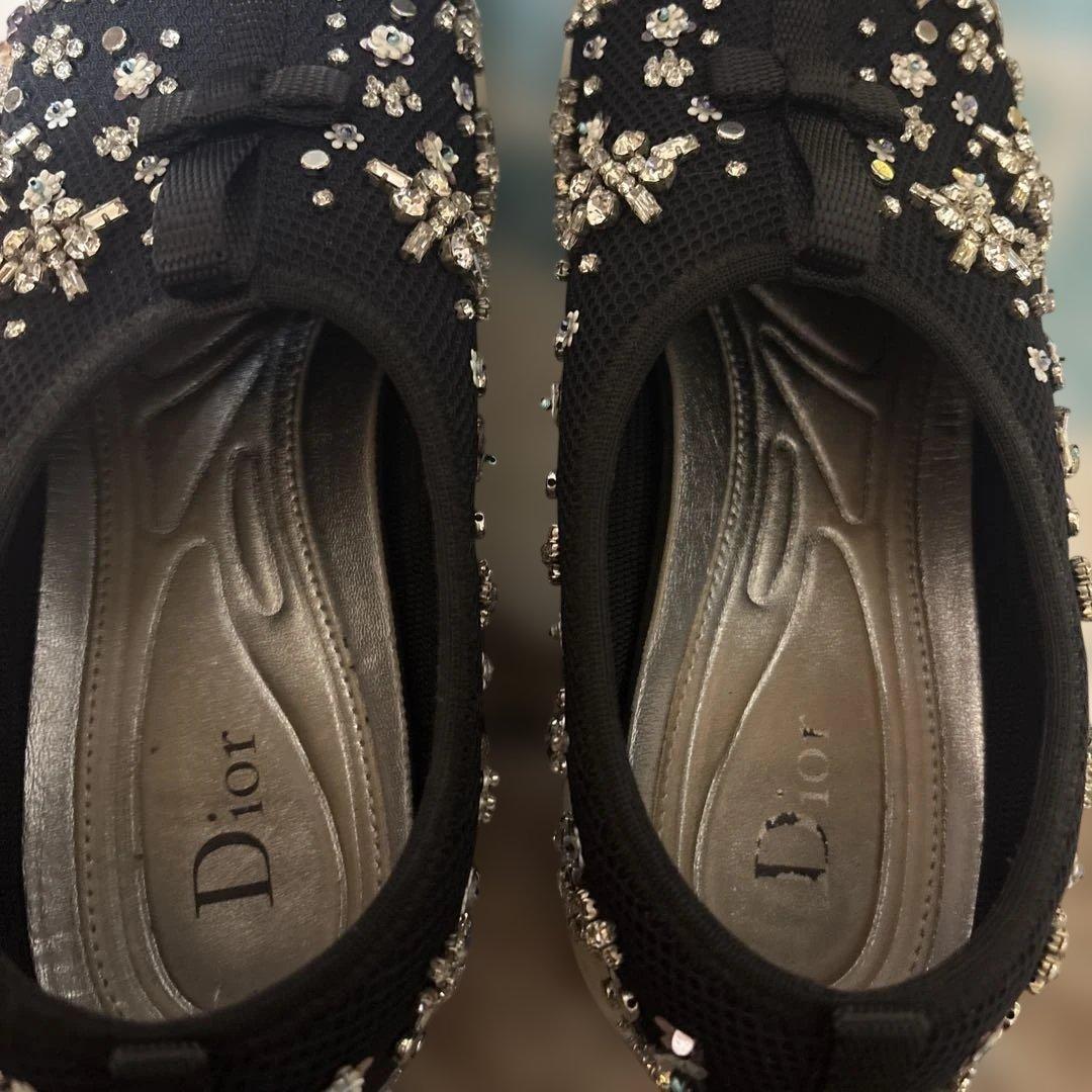 Dior fusionビジュー付きブラックスニーカー