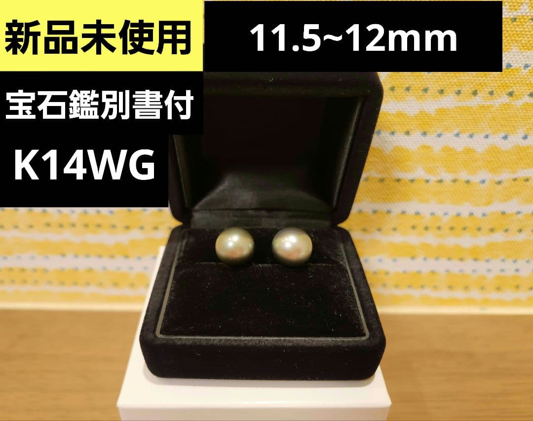 値下げ☆黒蝶真珠、K14WG、ピアス