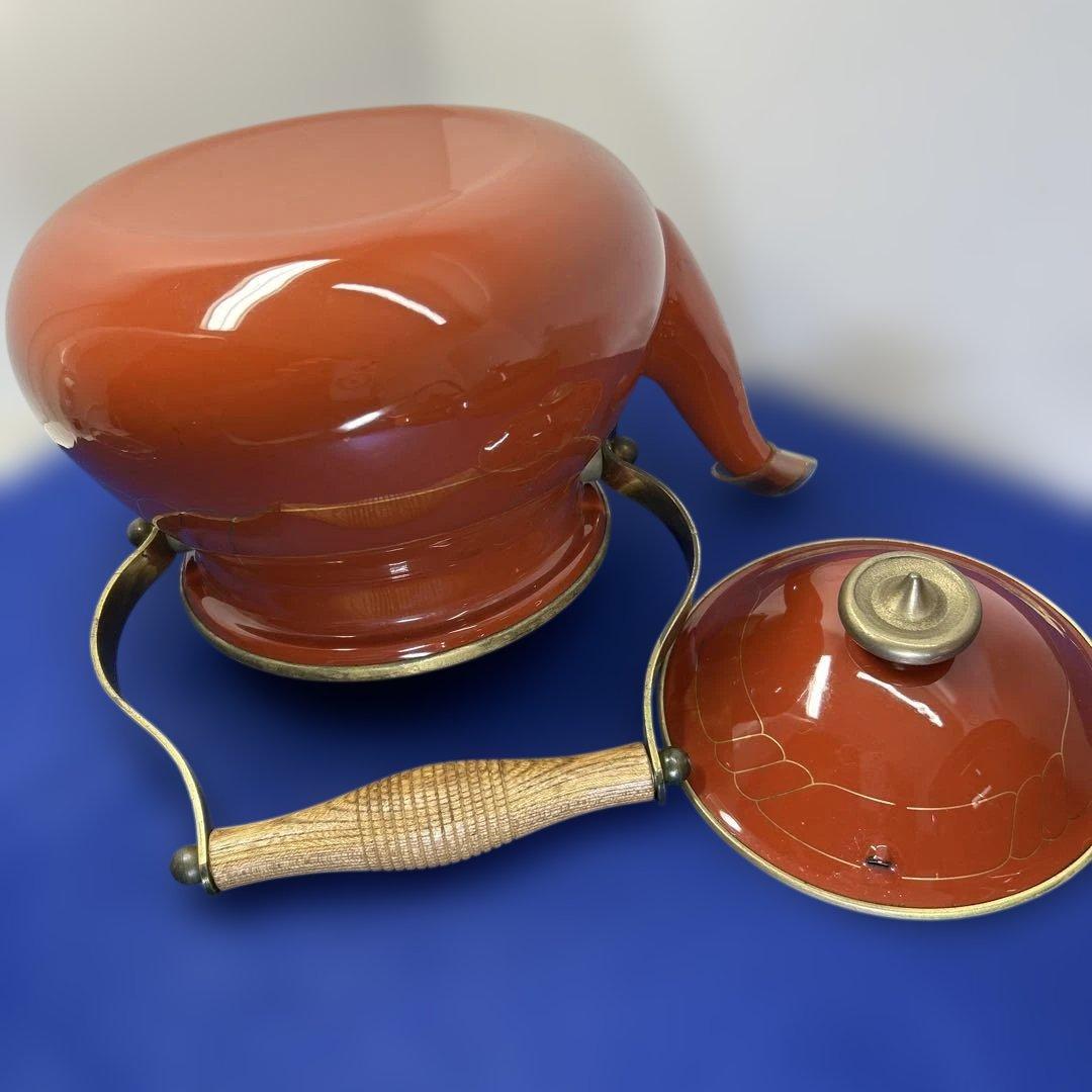 赤いセラミック鍋セット 2鍋1ケトル ヴィンテージの鍋