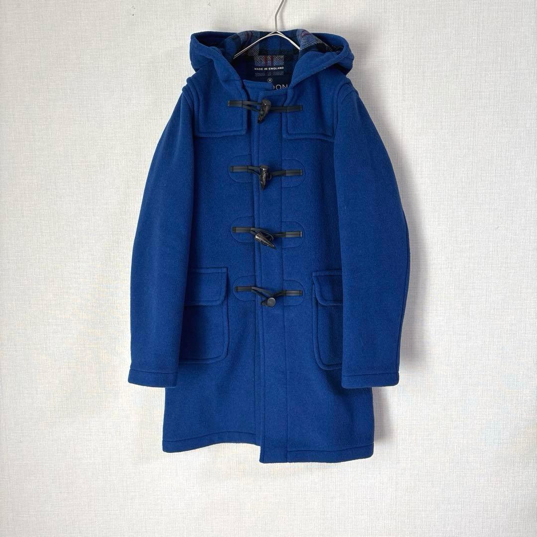 LONDON TRADITION ウール メルトン ダッフルコート ブルー 青