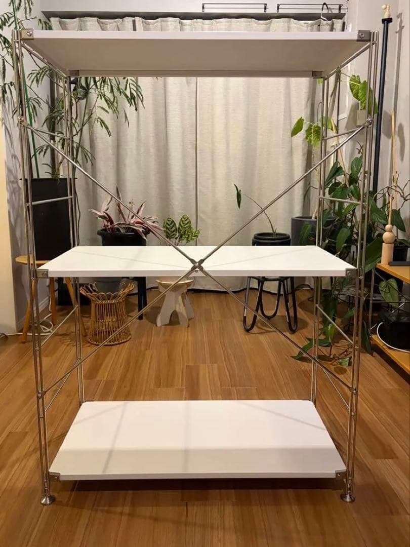 無印良品 ステンレス ユニットシェルフ （マットホワイト） ワイド 中 3段