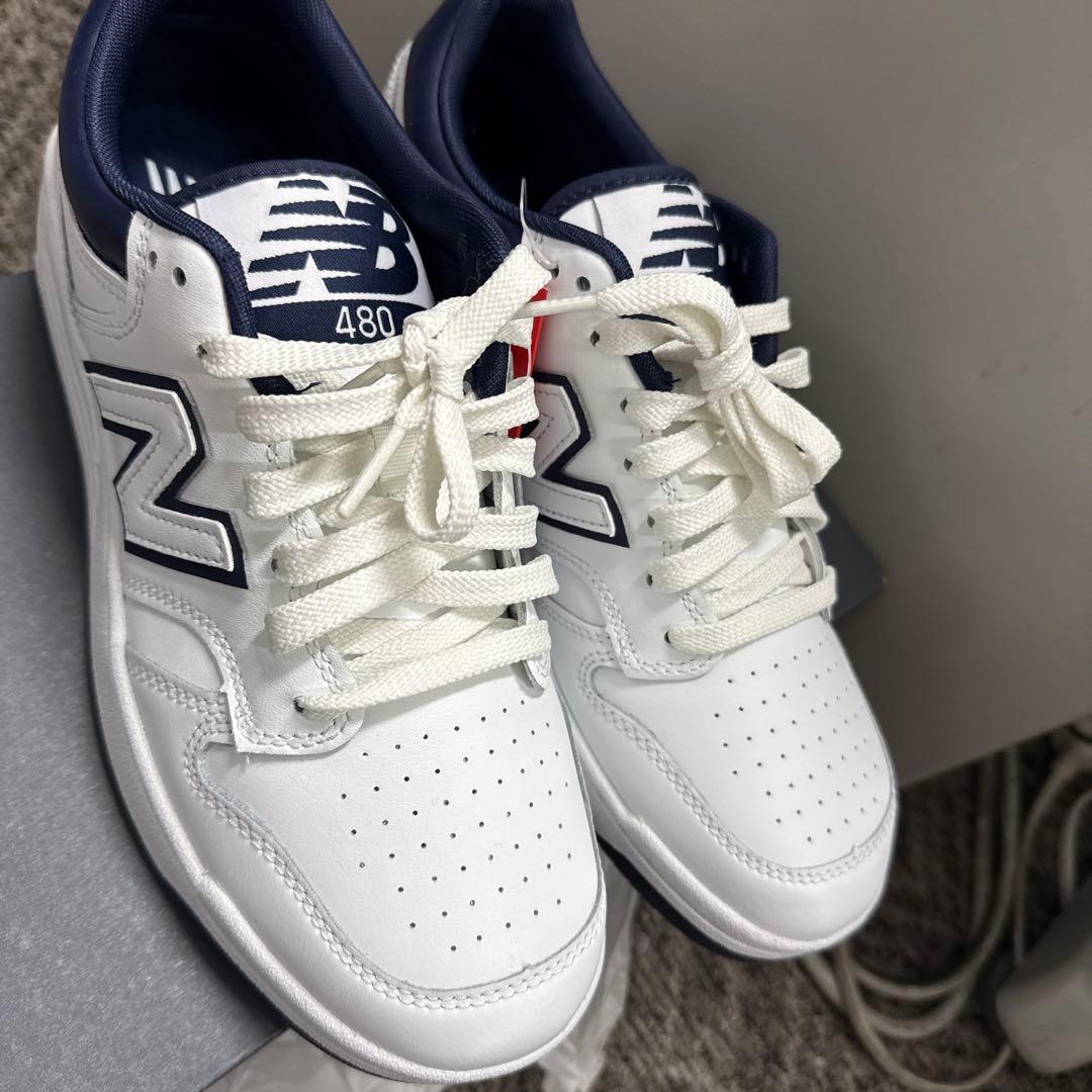 【新品】BB480LWN 25.5cm ホワイト×ネイビー 箱付き