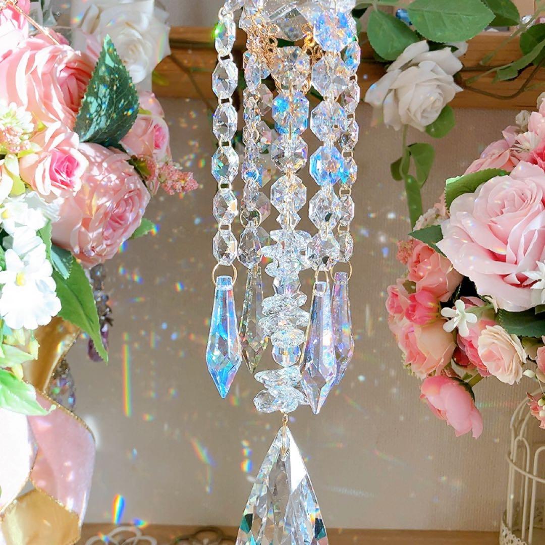 スワロフスキー♡クリスタル89㎜レイジアント♡シャンデリア風サンキャッチャー♡