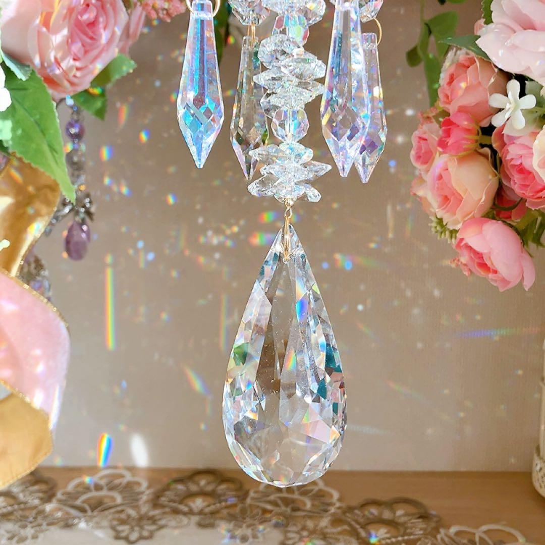 スワロフスキー♡クリスタル89㎜レイジアント♡シャンデリア風サンキャッチャー♡