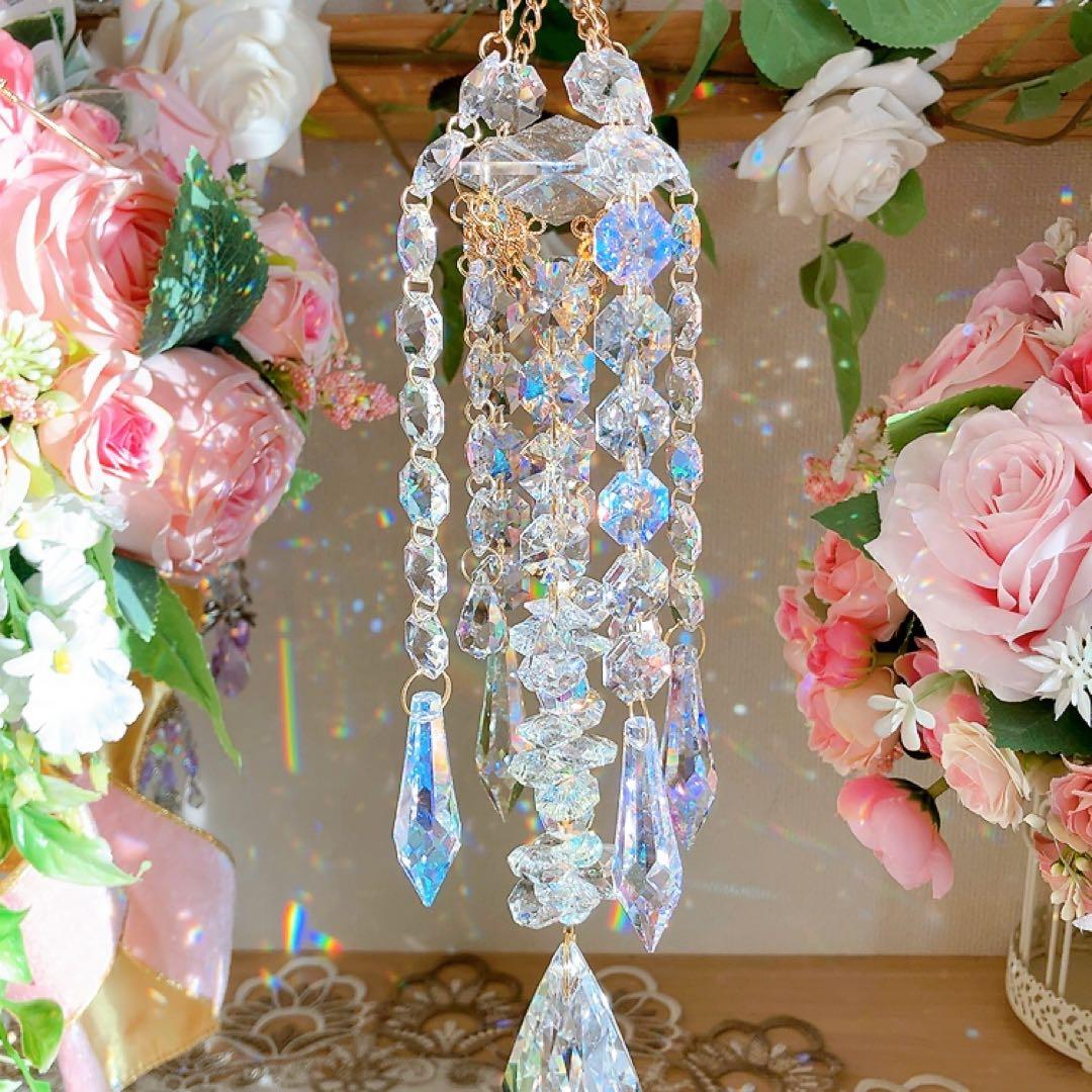 スワロフスキー♡クリスタル89㎜レイジアント♡シャンデリア風サンキャッチャー♡