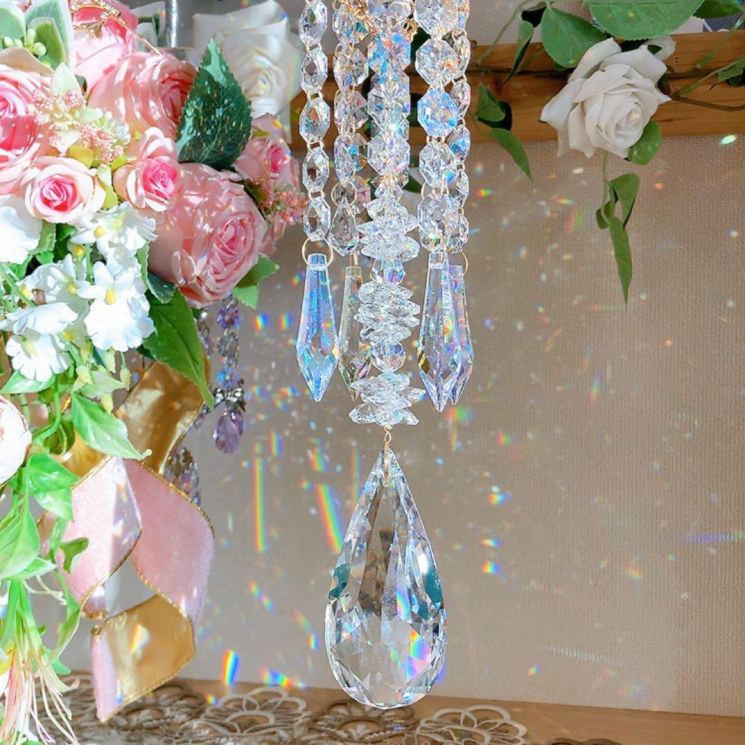 スワロフスキー♡クリスタル89㎜レイジアント♡シャンデリア風サンキャッチャー♡