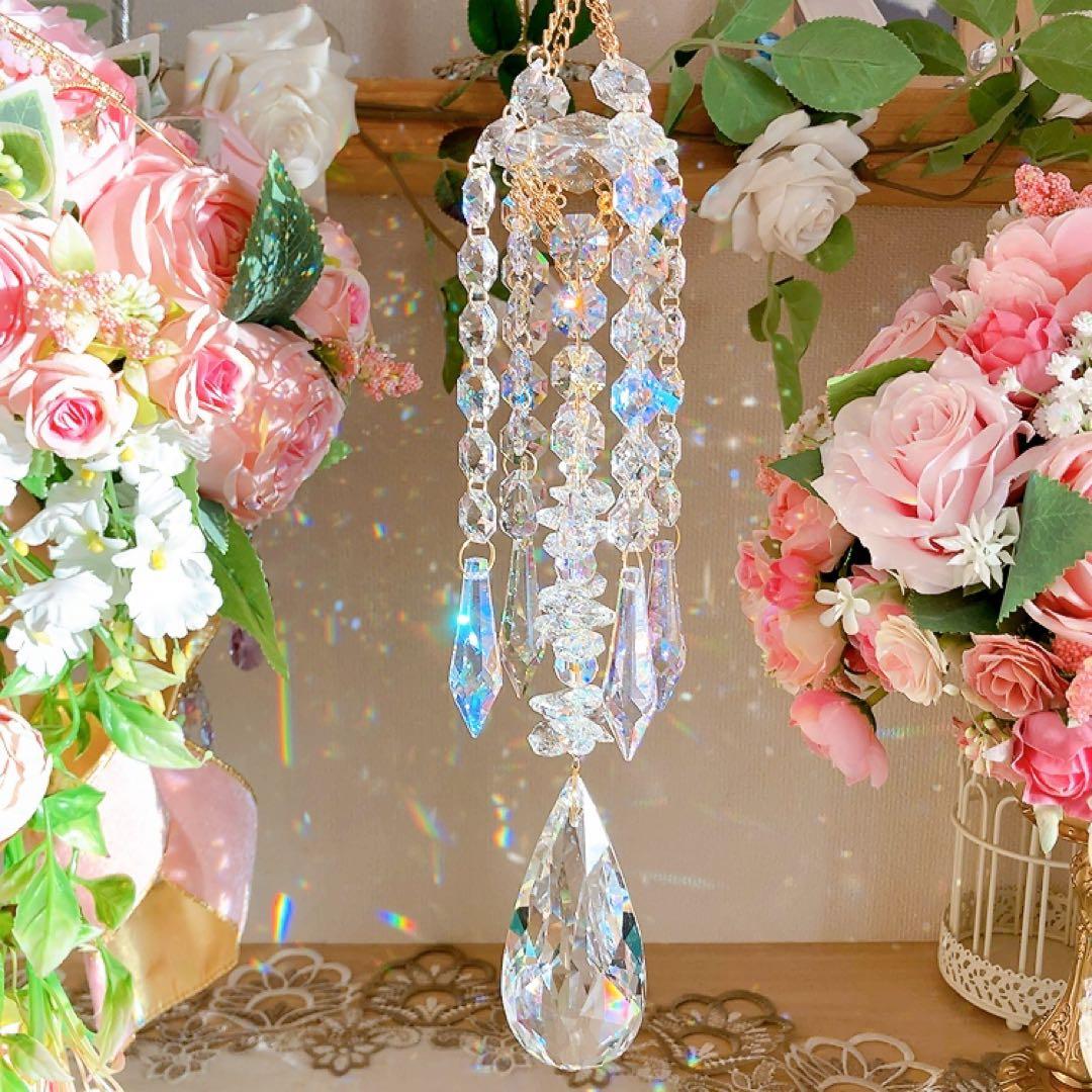 スワロフスキー♡クリスタル89㎜レイジアント♡シャンデリア風サンキャッチャー♡