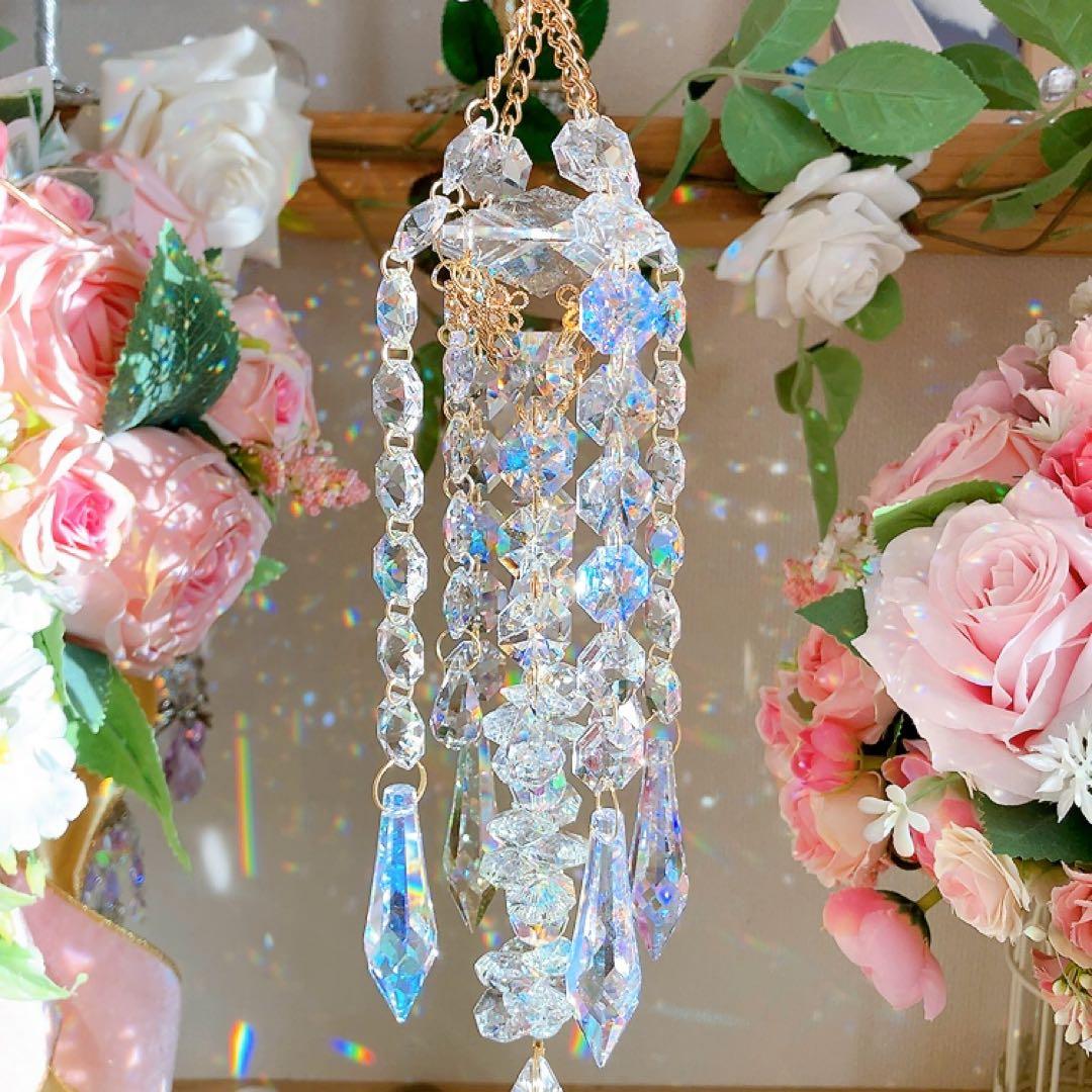 スワロフスキー♡クリスタル89㎜レイジアント♡シャンデリア風サンキャッチャー♡