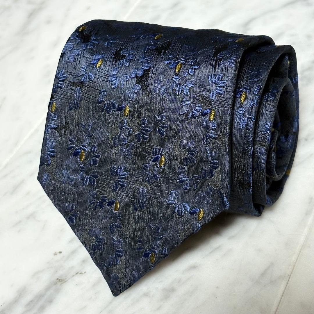 Ermenegildo Zegna ネクタイ ダークネイビー 花柄系