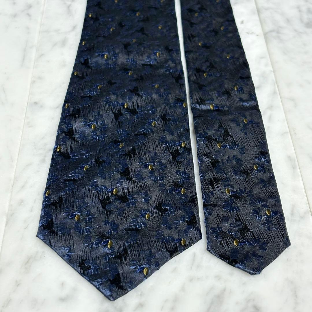 Ermenegildo Zegna ネクタイ ダークネイビー 花柄系