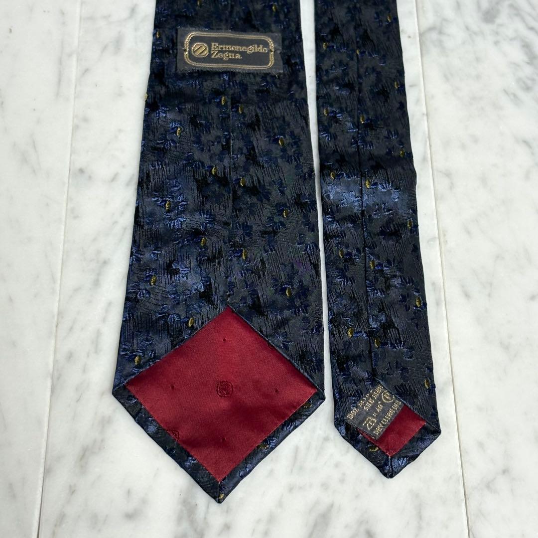 Ermenegildo Zegna ネクタイ ダークネイビー 花柄系