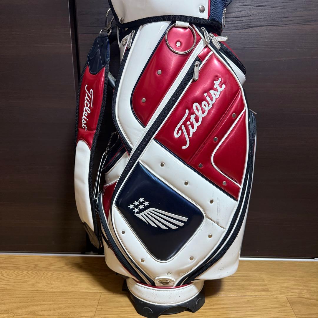 Titleist キャディバッグ ゴルフバッグ ホワイト/レッド/ネイビー