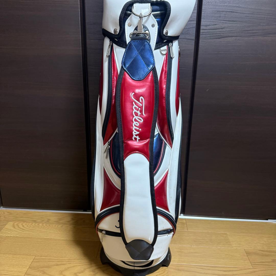 Titleist キャディバッグ ゴルフバッグ ホワイト/レッド/ネイビー