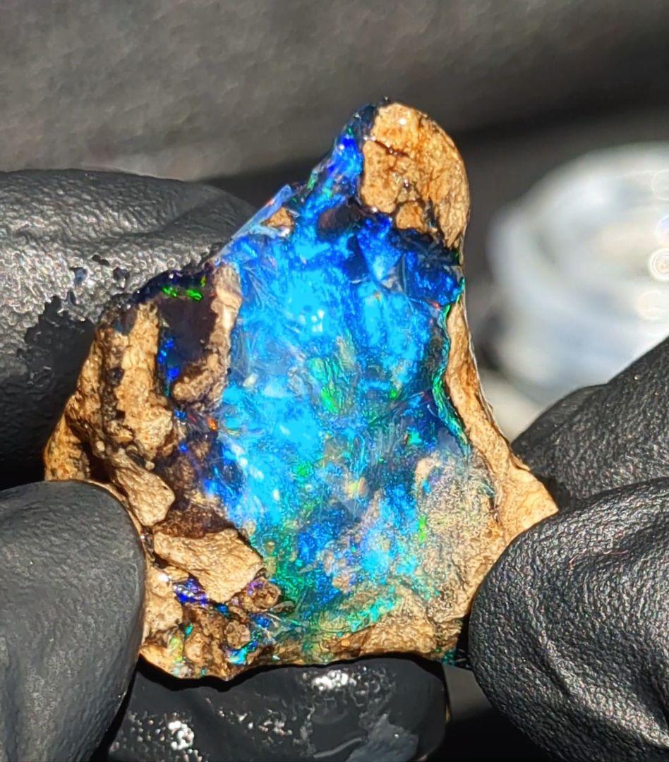 【38ct】エチオピア　オパール　原石　天然石　鉱物　標本　鉱石　ブルー