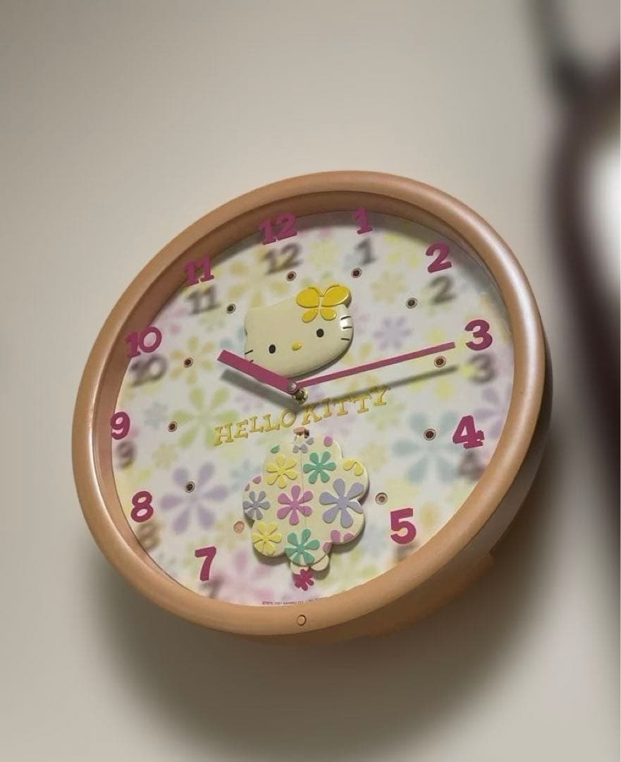 キティちゃん、からくり時計、メロディ時計、音楽、掛け時計、振り子時計、動作◎