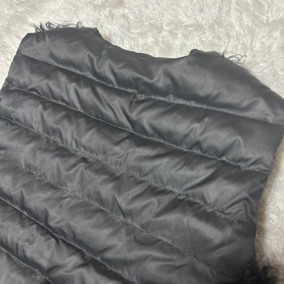 【自由区】ダウンベスト　テディーファー　モヘヤ100% ダブルジップ