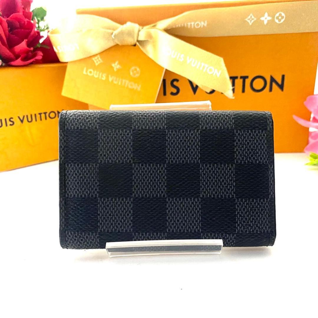 ルイ ヴィトン◎ミュルティクレ6 ダミエ グラフィット キーケース 6連 黒