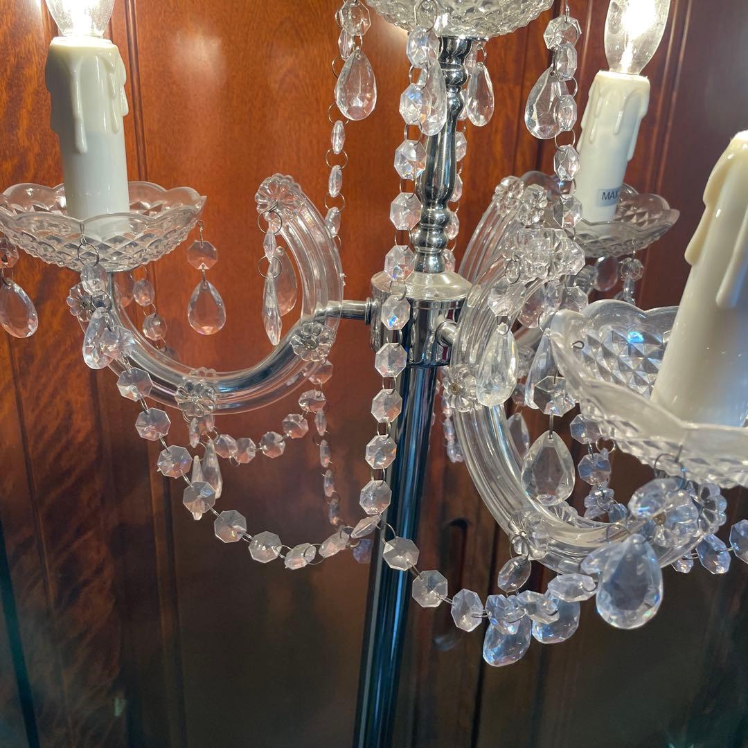 スタンドシャンデリア　シルバー　アンティーク　4灯 シャンデリア