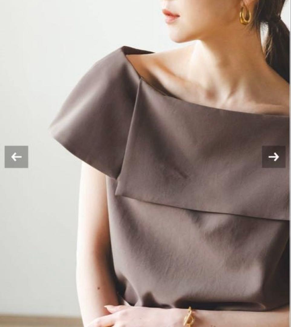 今季完売＊NOBLE新品未使用＊【洗える】ケープブラウス　ブラウン