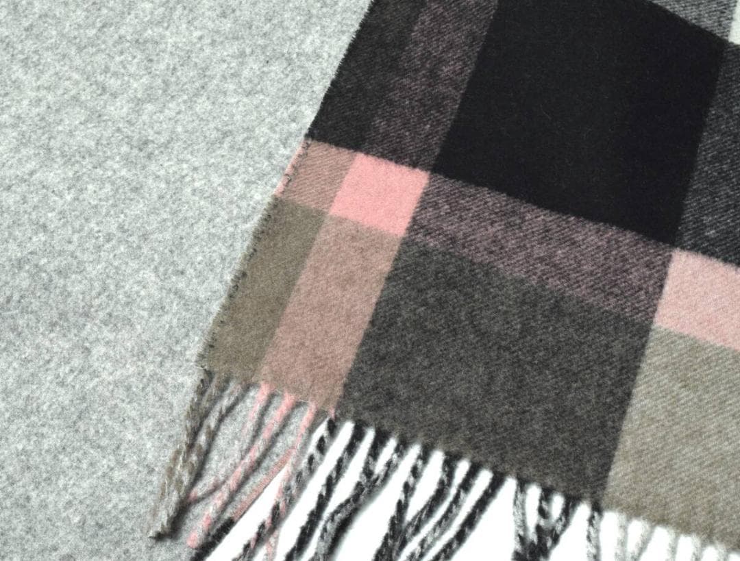 未使用 ブラックレーベル クレストブリッジ カシミヤ混 リバーシブル マフラー