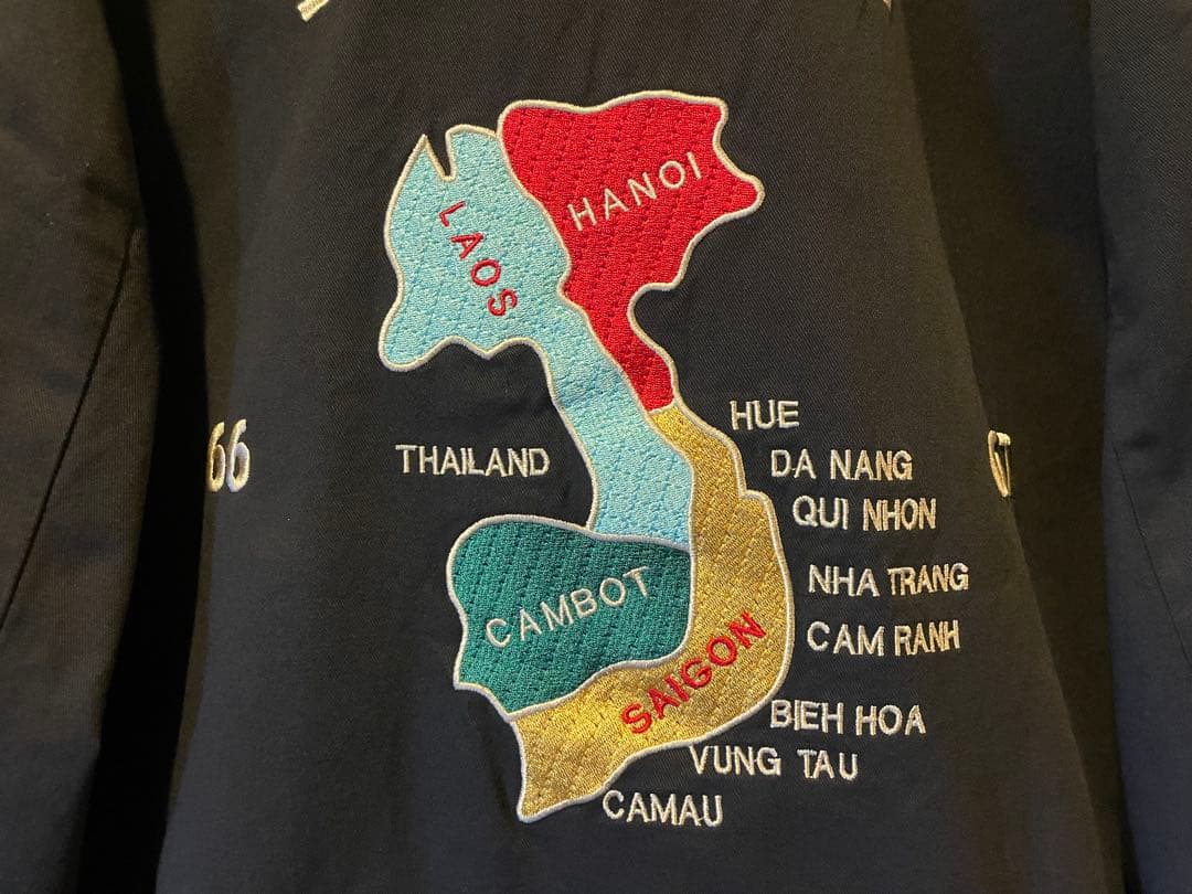 ベトジャン 虎 福 龍 66-67 ベトナム地図 黒 コットン