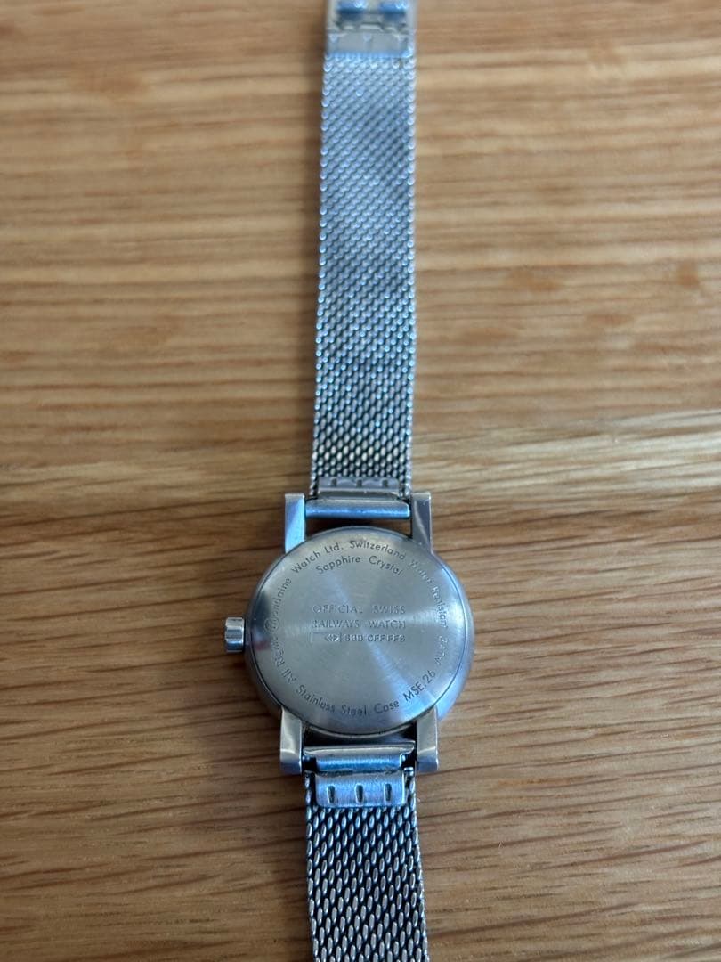 MONDAINE(スイス)クォーツ腕時計 メッシュバンド(男女兼用)