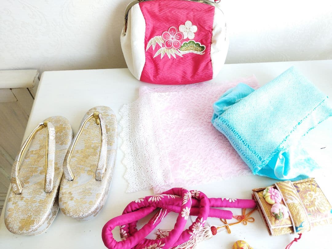 専用です☆ターコイズの着物に作り帯☆