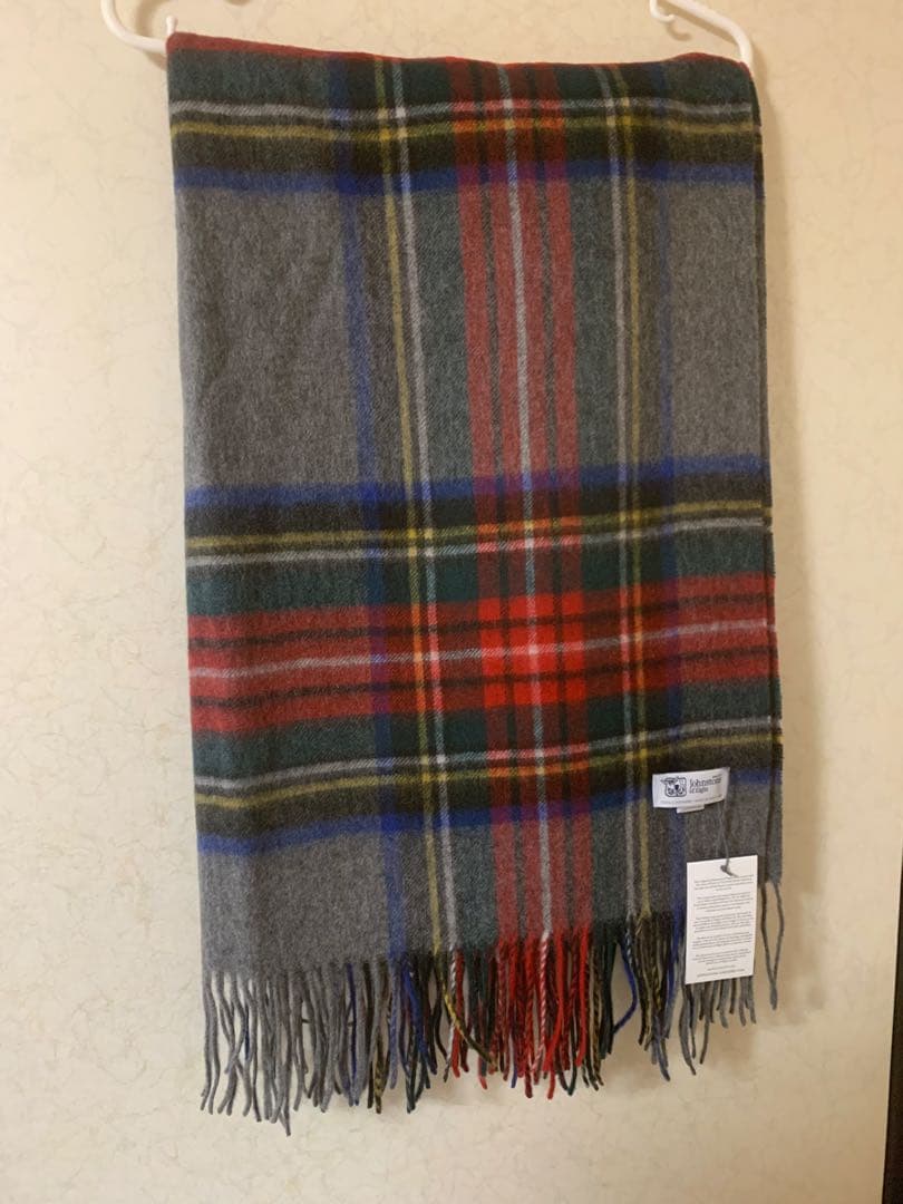 新品ジョンストンズストール大判カシミア100％グレースチュワートISZX1607