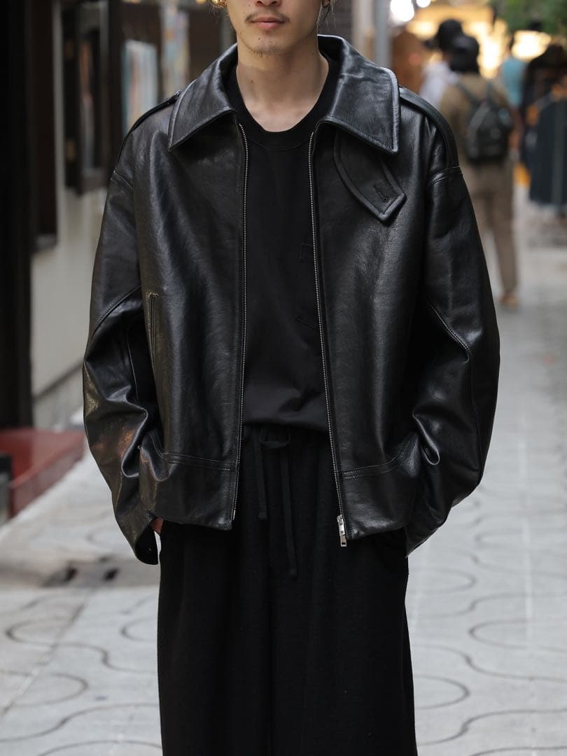 ジャケット・アウター ANTHEM A LAMB LEATHER MILITARY BLOUSON