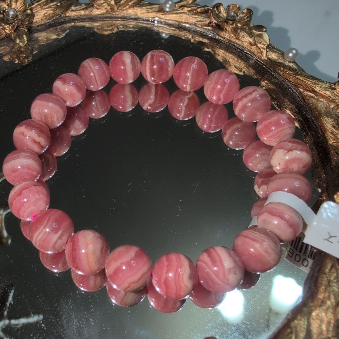 【美品】天然石ブレスレット　インカローズ　内径16 パワーストーン