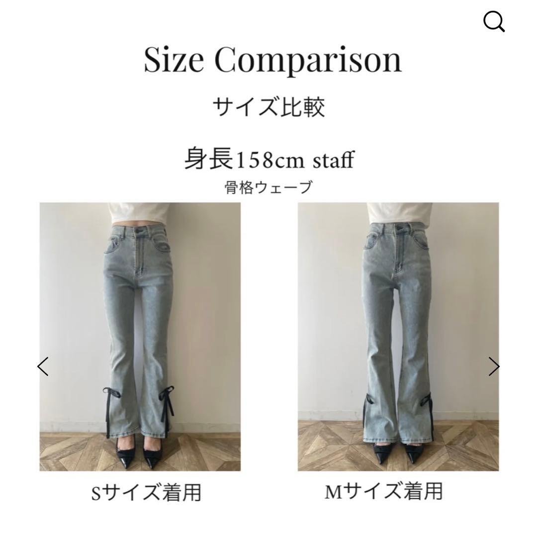 ぽっぽむ♥ 【RANCLIC】 デニムリボンパンツ Sサイズ