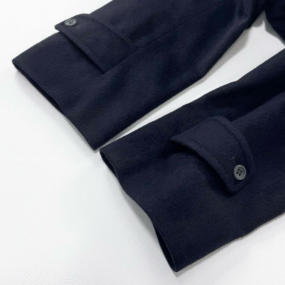 アクアスキュータム カシミヤ100 ステンカラーコート ロング丈 イギリス製 紺