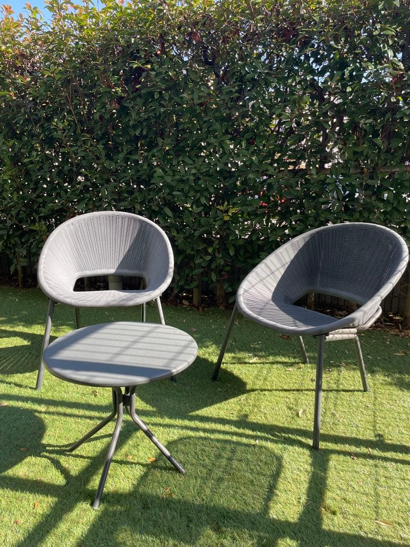 【送料無料！直接受取希望は9000円引き！】ラタンバルコニー3点セット