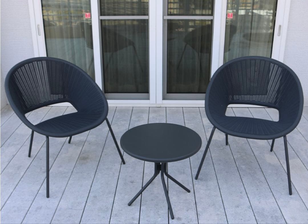 【送料無料！直接受取希望は9000円引き！】ラタンバルコニー3点セット